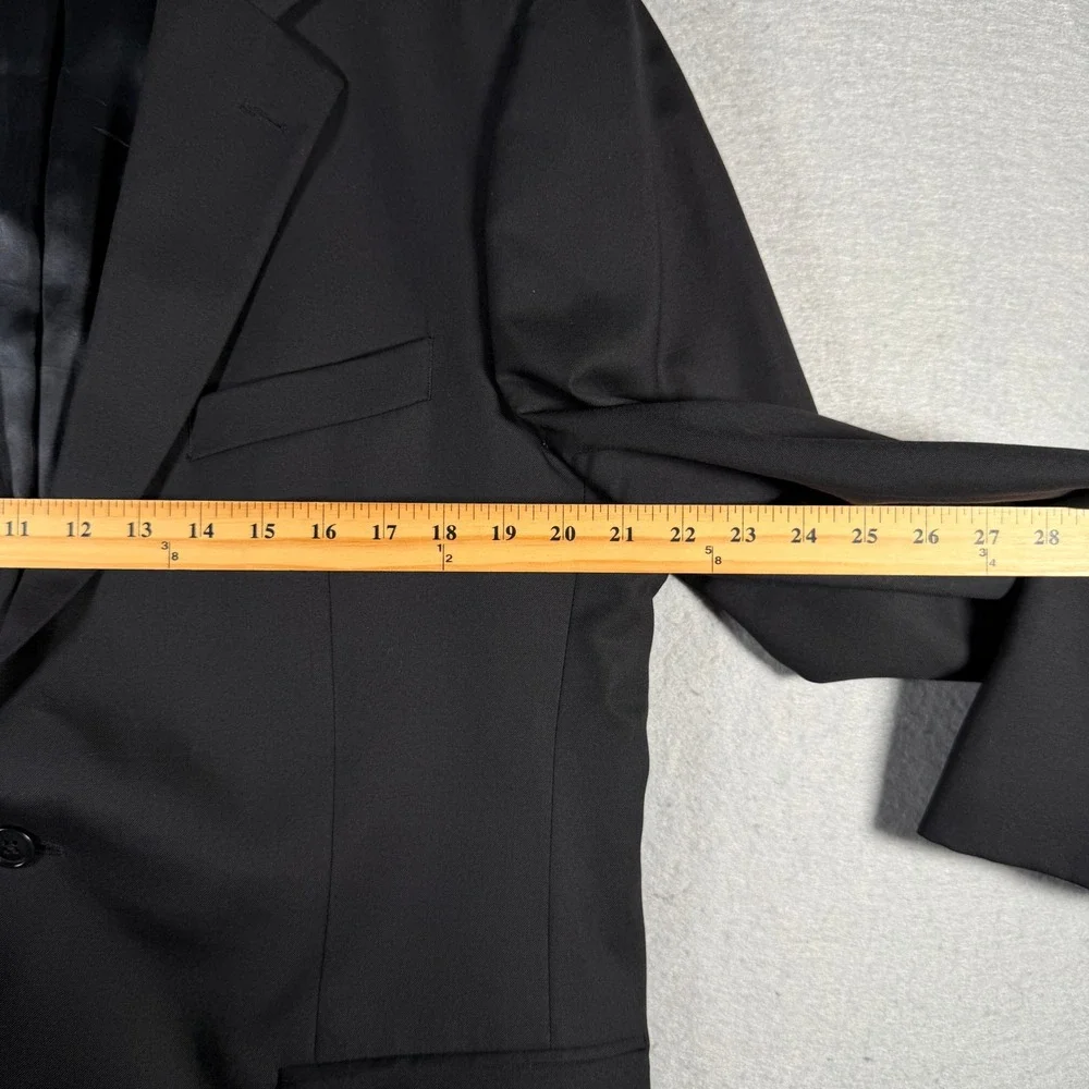 Brooks Brothers 346 Men Black Wool Stretch Blazer Jacket 42L Two Button 13516027